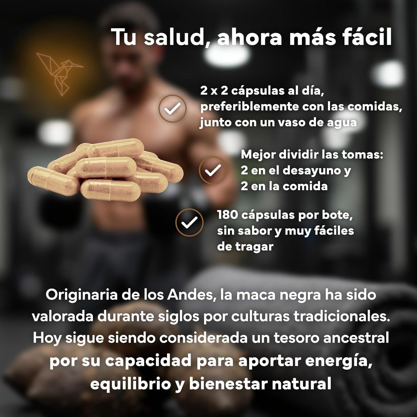 Maca Negra con L Arginina Zinc y Vitaminas B6 B12 y C Sevens Nutrition 180 cápsulas