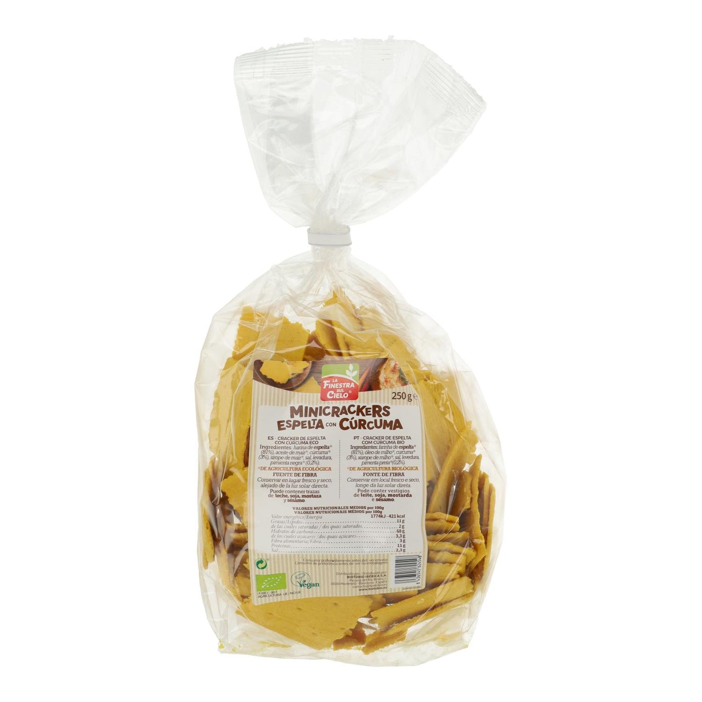 Mini crackers de Espelta con Cúrcuma y Pimienta La Finestra Sul Cielo 250 g