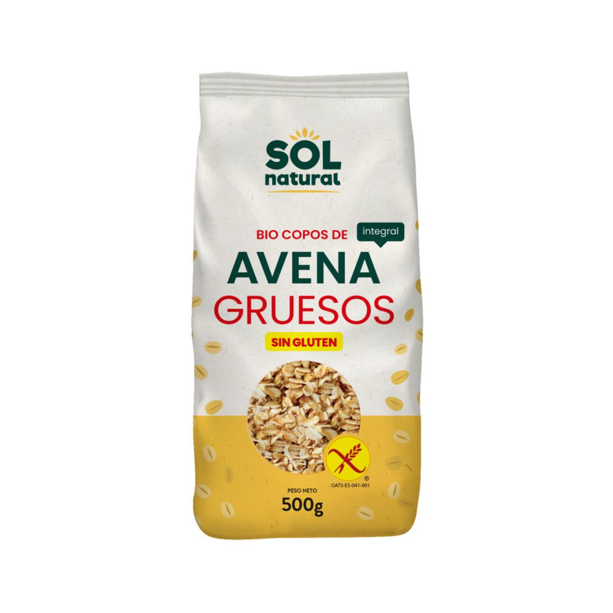 Copos de Avena sin gluten gruesos bio Sol Natural 500 g