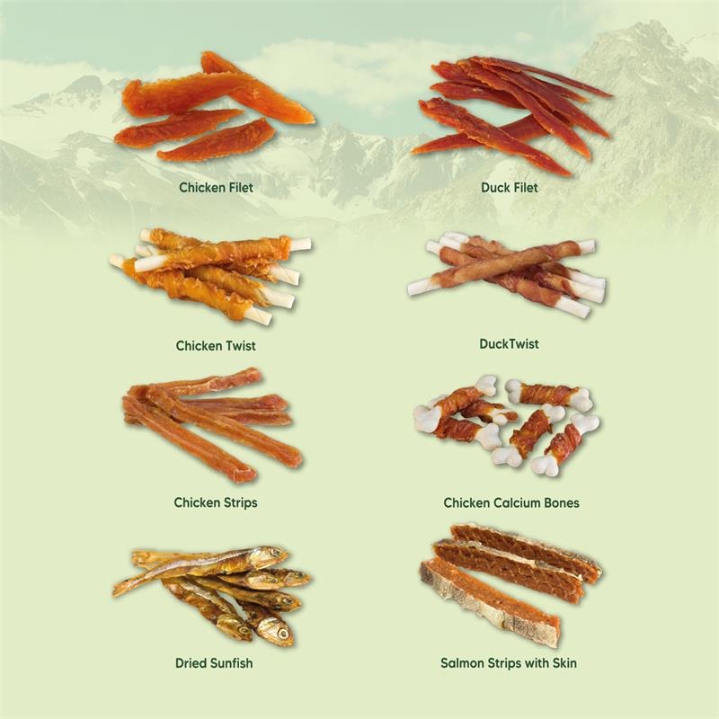 Variety Pack Snacks naturales para perros Arquivet 8x100 g
