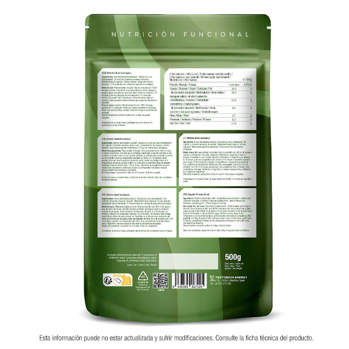 Bowl de Matcha Té Eco XL Energy Feelings 500 g
