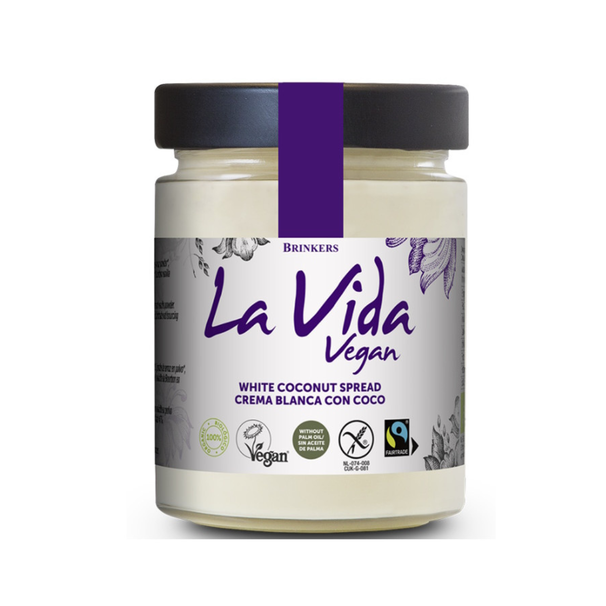 Crema Blanca con Coco vegana La Vida Vegan, 600 g
