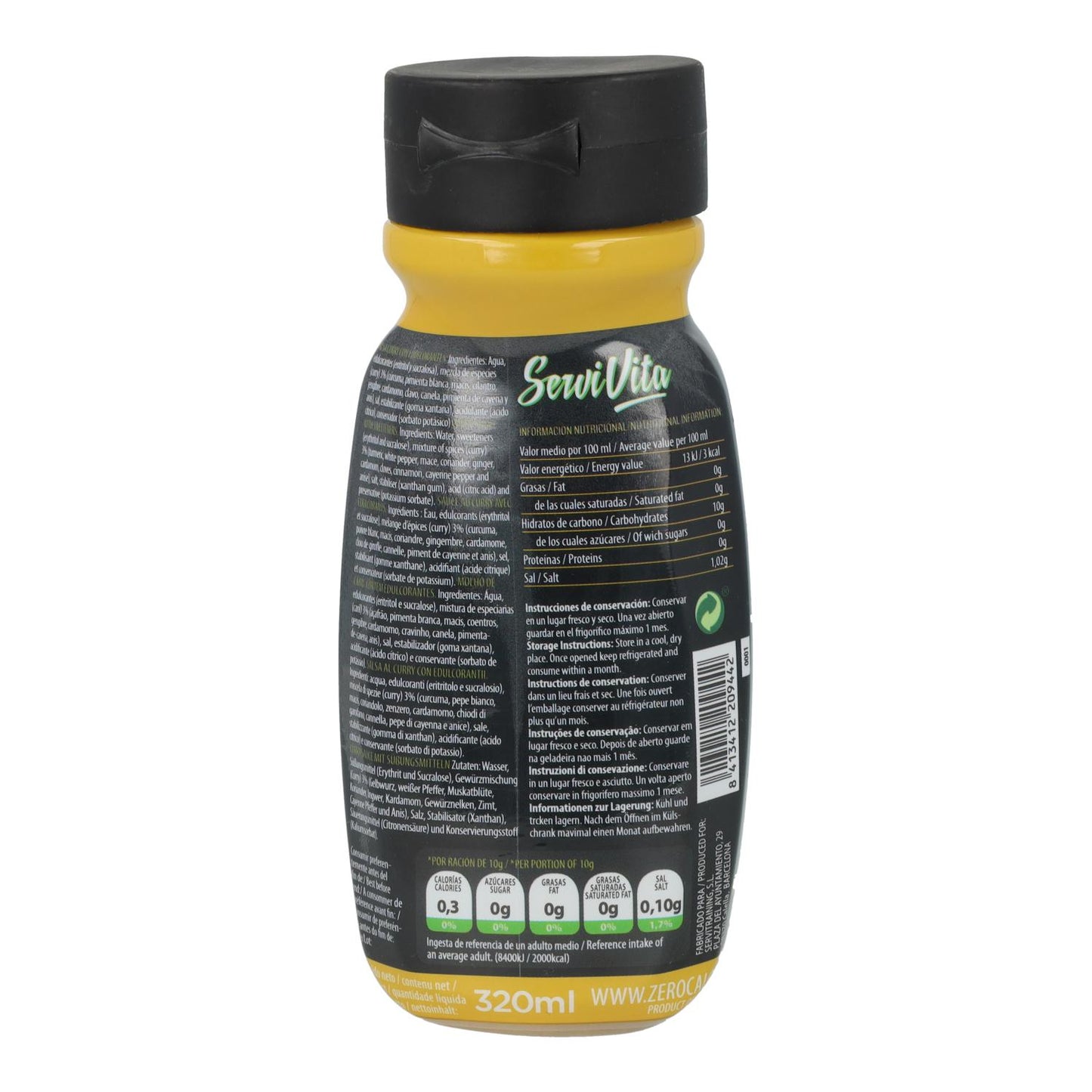 SALSA ZERO Curry SERVIVITA 320 ML