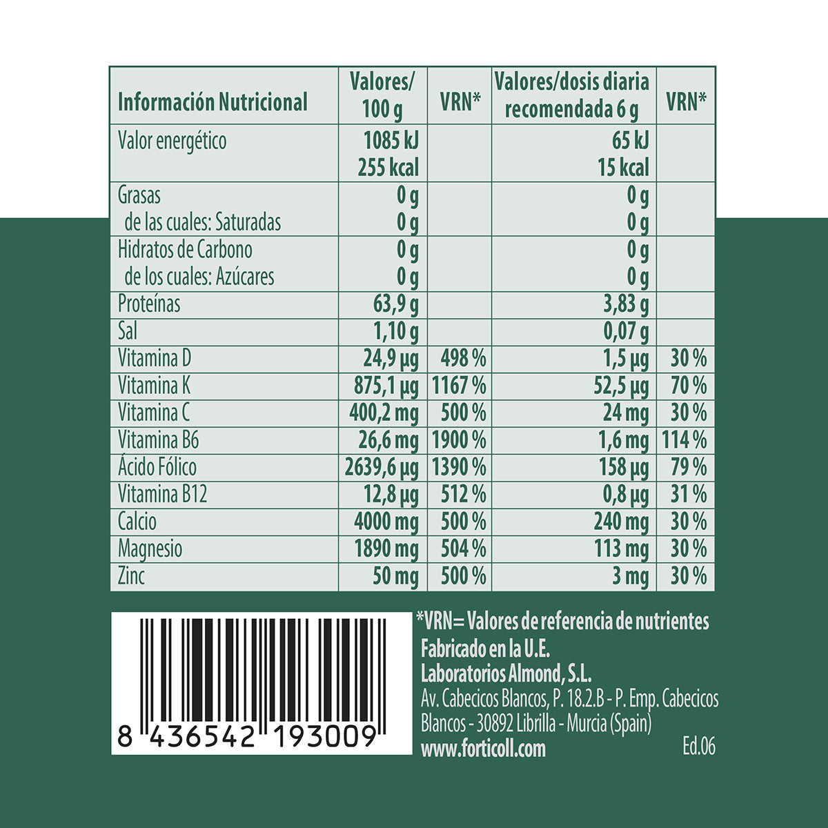 Colágeno Bioactivo Sport Forticoll, 180 comprimidos