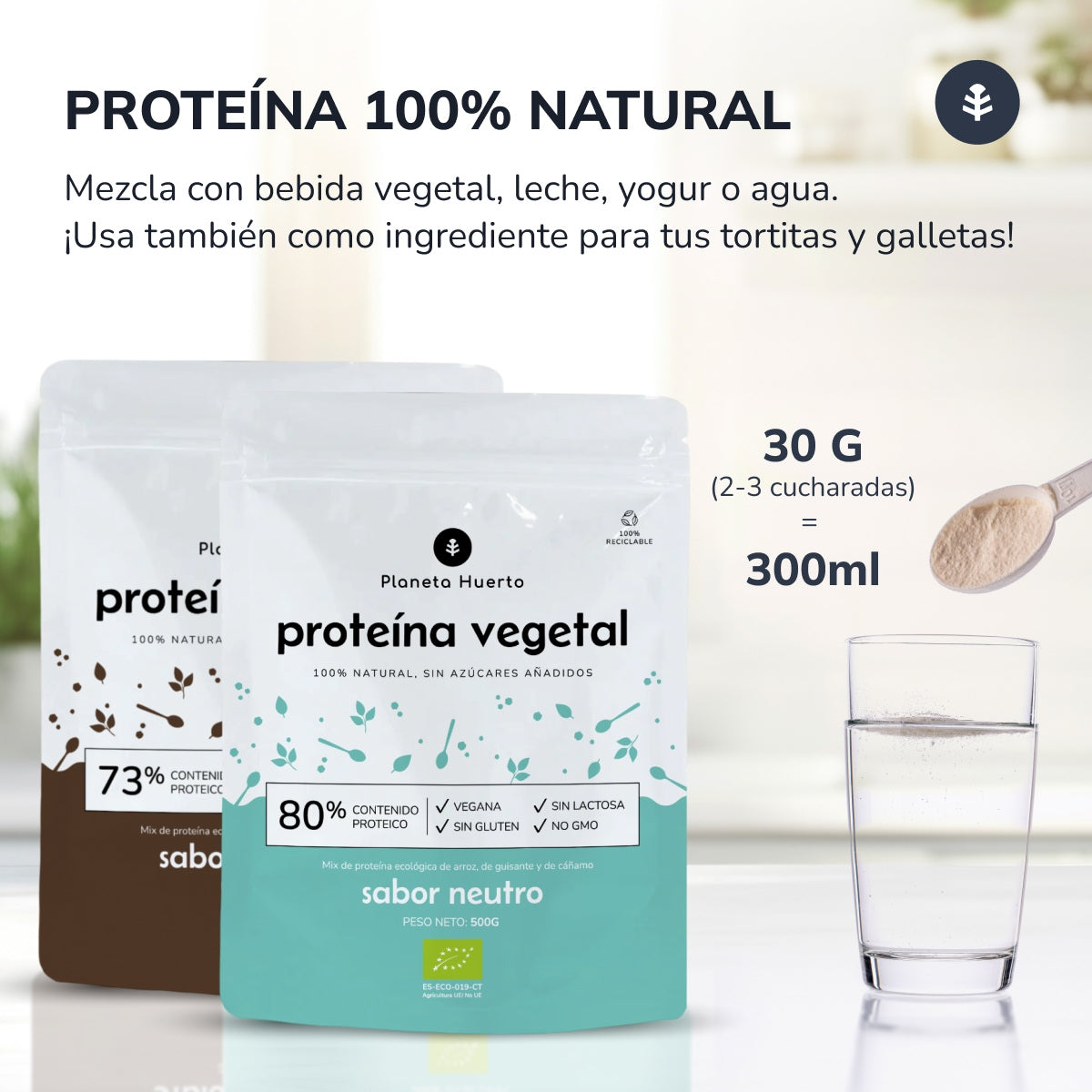 Proteína vegetal ECO 73% chocolate Planeta Huerto 500 g
