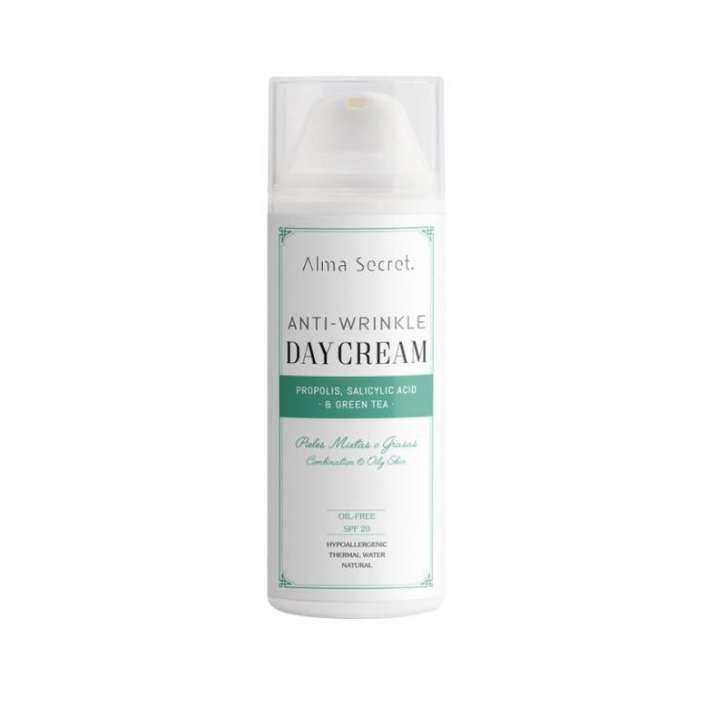 Crema de día Antiarrugas Oilfree con Propólis & Té Verde SPF 20 Alma Secret 50 ml