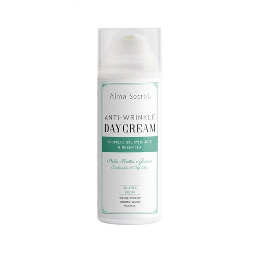 Crema de día Antiarrugas Oilfree con Propólis & Té Verde SPF 20 Alma Secret 50 ml