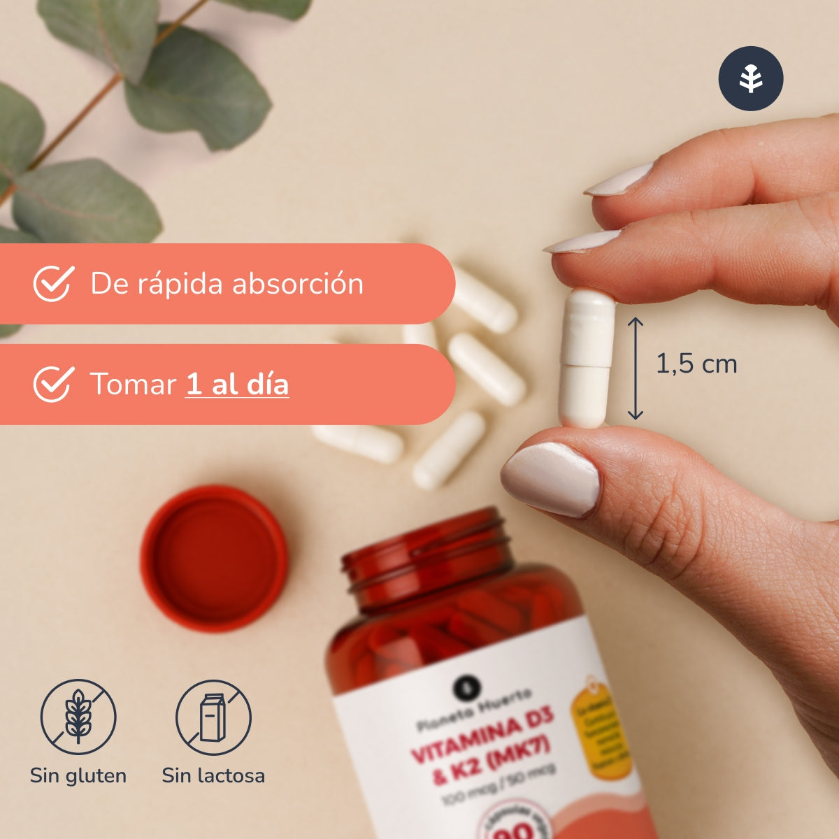 Pack 2xVitamina D3 & K2 Mk7 Planeta Huerto 180 Capsulas