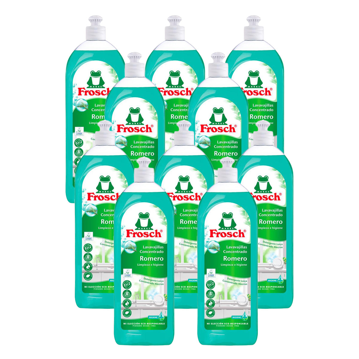 Pack 10x Lavavajillas romero Frosch 750 ml