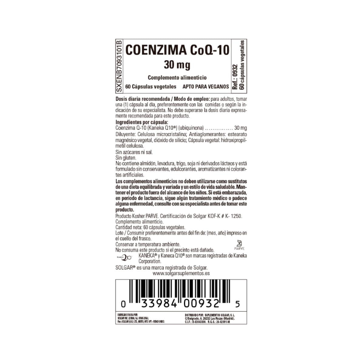 Coenzima CoQ10 (vegan)