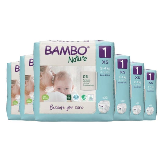 Pack ahorro Pañal T1 recién nacido 2-4Kg Bambo 132 Uds