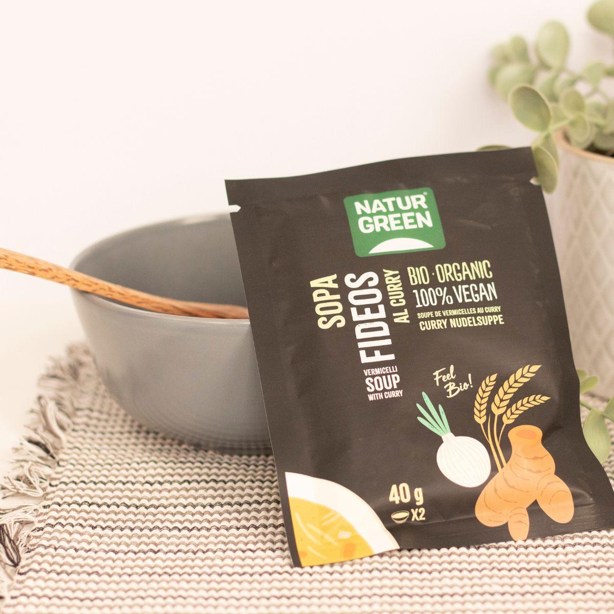Sopa Fideos al curry Naturgreen, 40g
