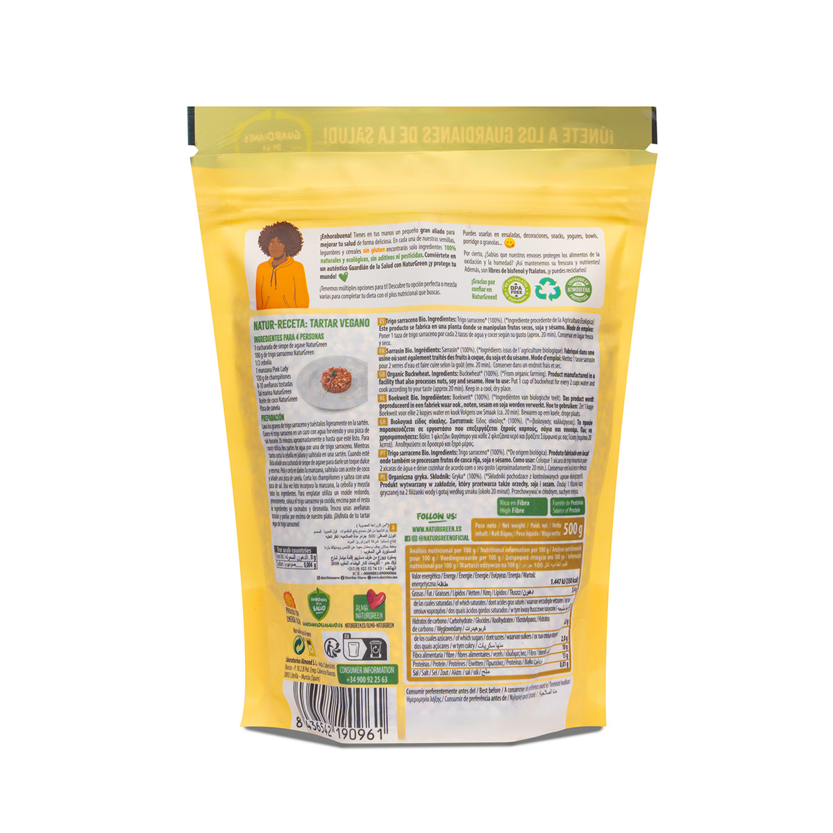 Pack 2 uds Trigo sarraceno bio sin gluten Naturgreen 500 g