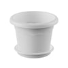 Pack maceta redonda con plato color blanco Terra 30 x 22 cm