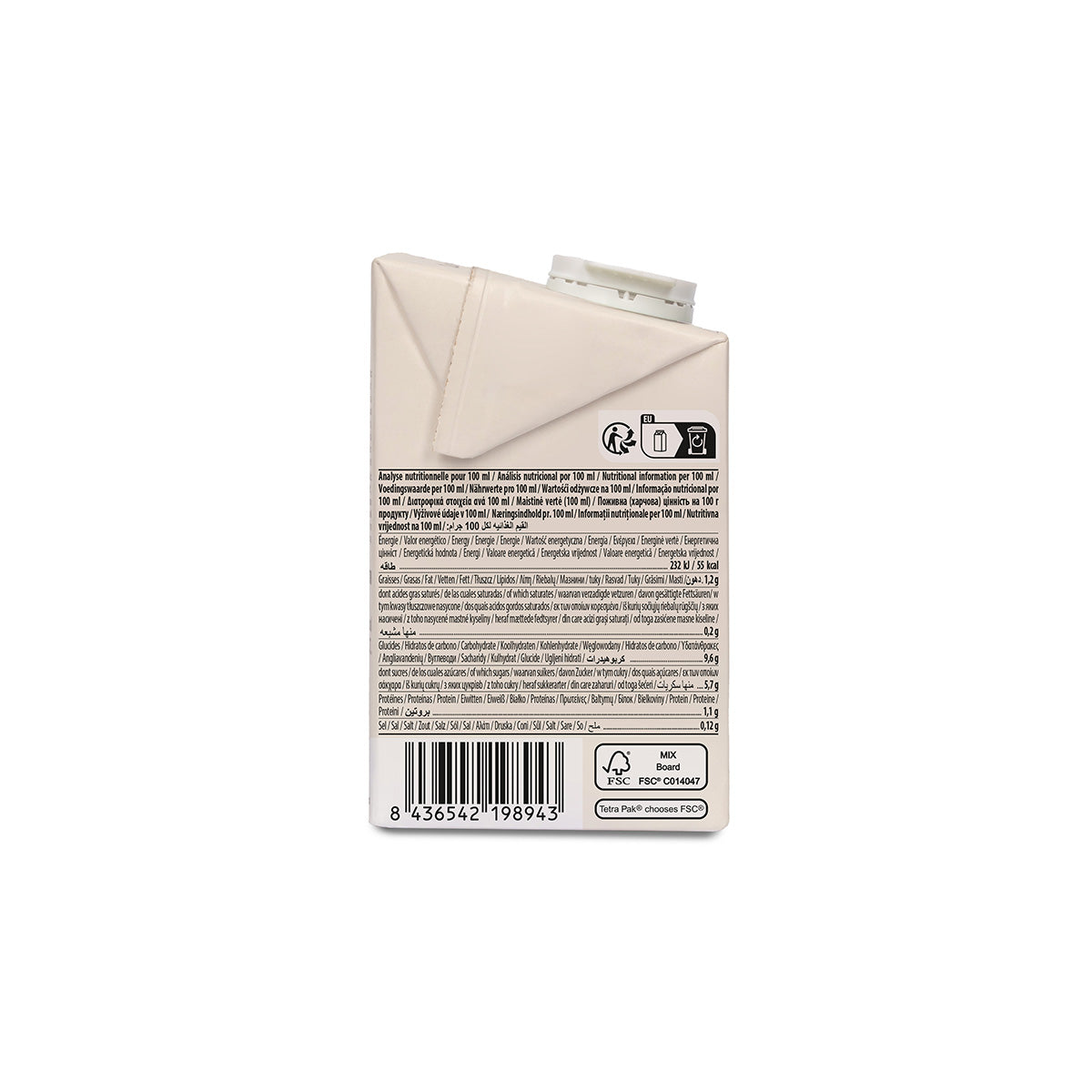 Bebida Vegetal de Avena Sin Azúcar Bio ECOMIL 500 ml