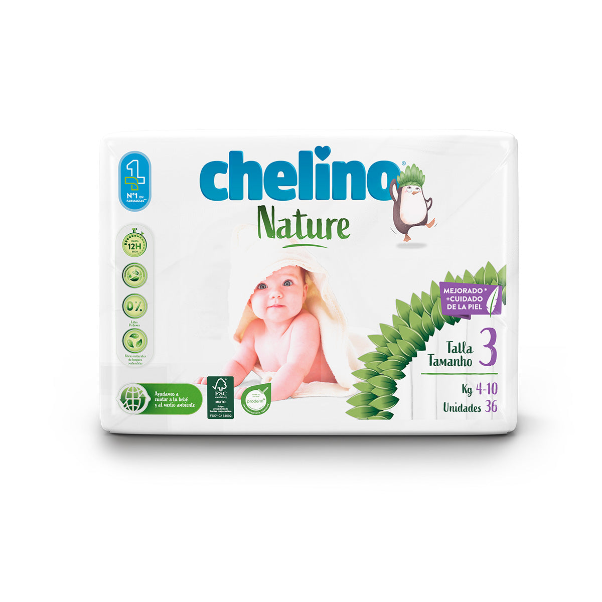 Pañales T3 4-10 kg Chelino Nature 36 uds