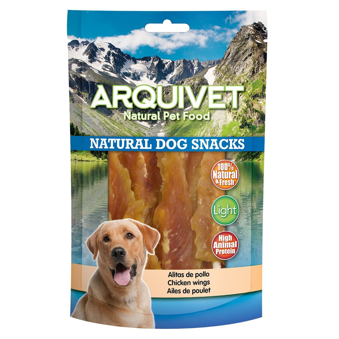 Snack natural para perros  Alitas de pollo  Arquivet 100gr