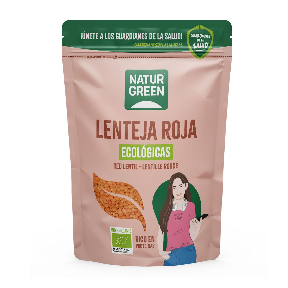 Lentejas rojas Naturgreen BIO 500 g