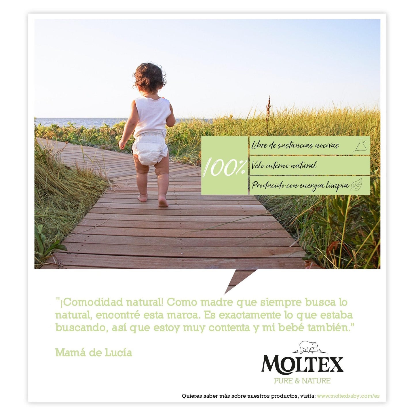 Pack ahorro Pañales T5 (13-18 kg) Moltex Pure & Nature, 176 Uds