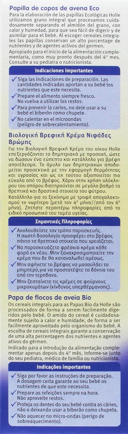 Papilla BIO de copos de avena +4 meses Holle 250 g