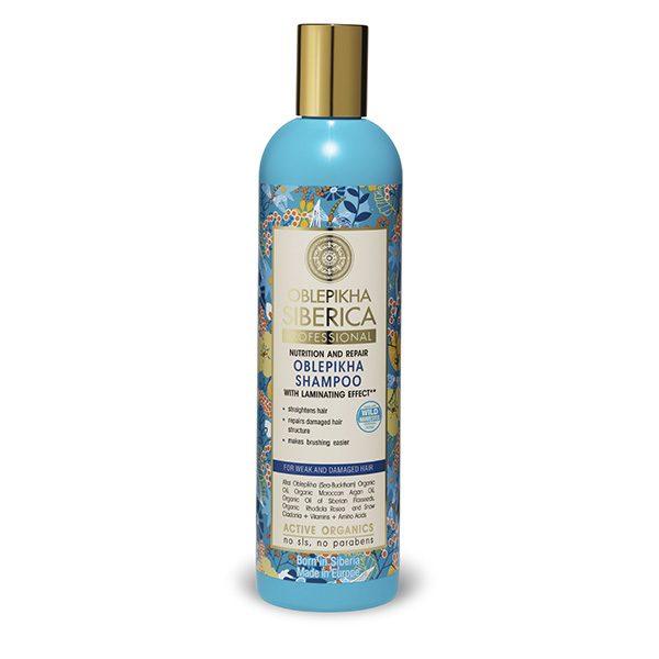 Champú para cabello débil y dañado Oblepikha 400 ml