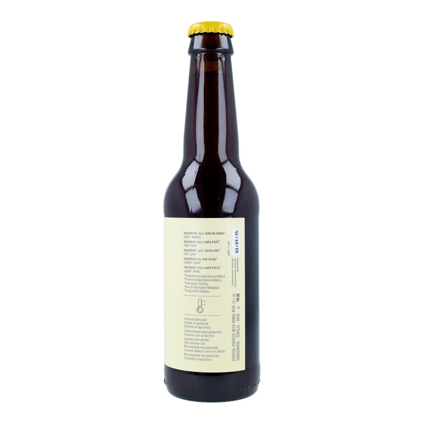 Cerveza ecológica Brown Ale 5.2% alc Bruna Cerveses Lluna 33 cl