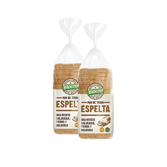 Pack 2 x Pan de molde blando Espelta blanco Biocop 400 g
