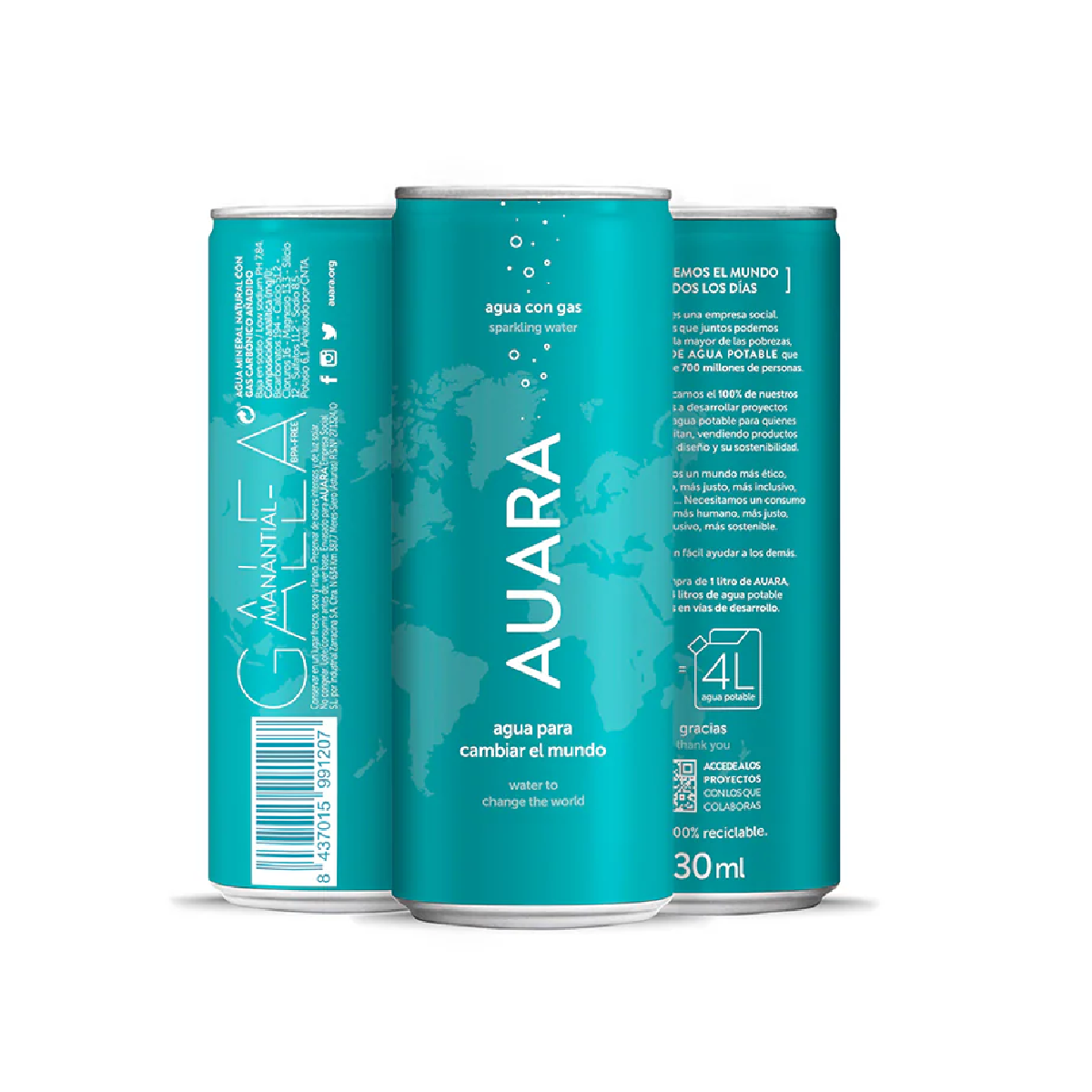 Agua mineral natural con Gas Auara 30 ml