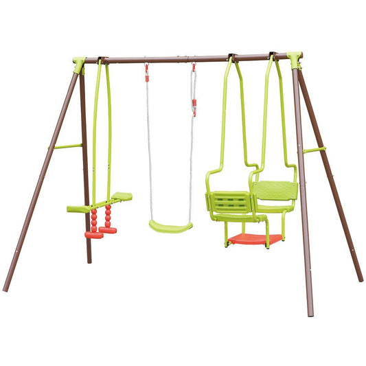 Columpio de acero triple con asiento góndola Soulet Malo