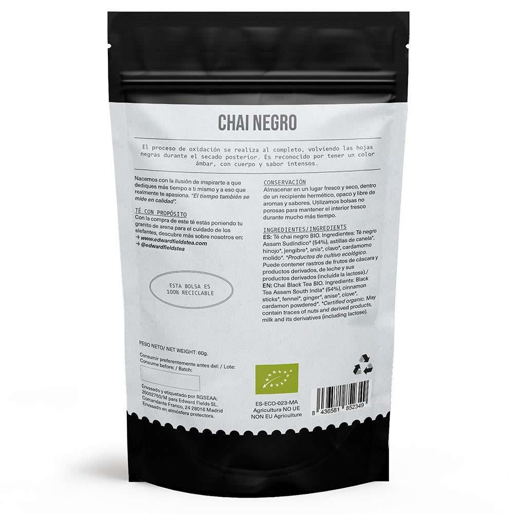 Té Negro Chai Latte ecológico a granel Edward Fields 60 g