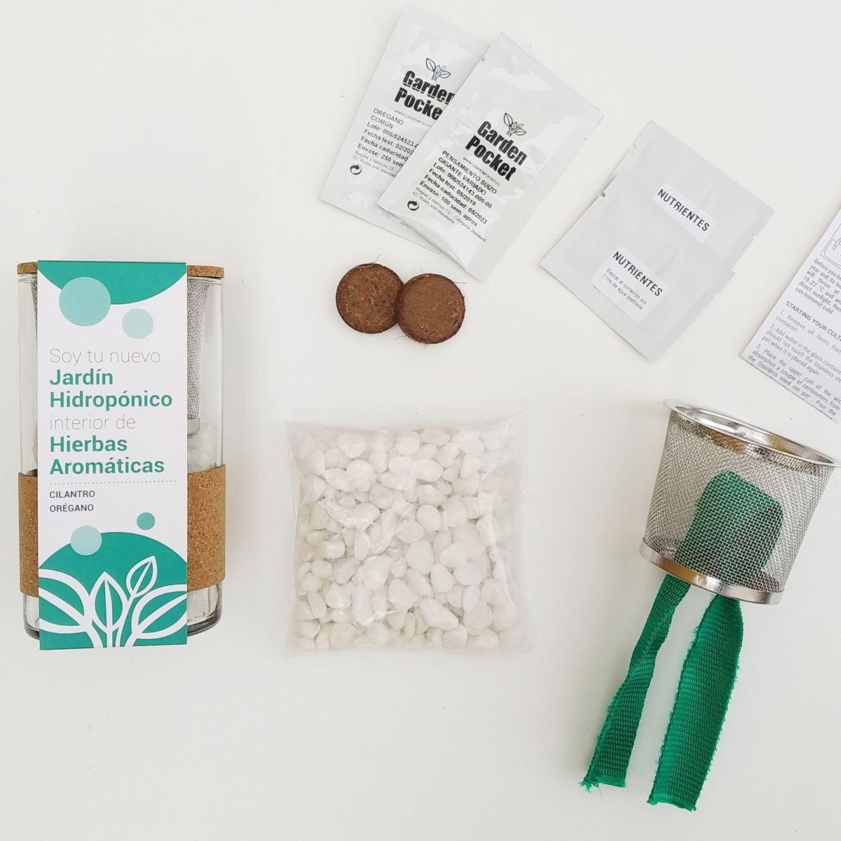 Cultivo Hidropónico de Cilantro y Orégano, Ideal Regalo Garden Pocket