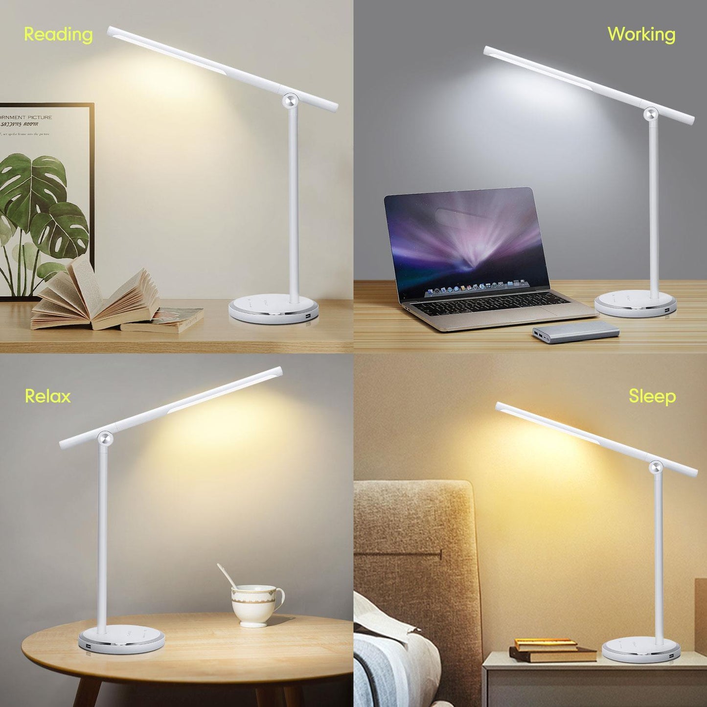 Flexo LED 8W Blanco 8W touch&stepless dimming con cargador USB