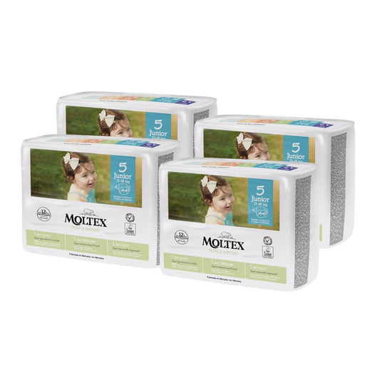 Pack ahorro Pañales T5 (13-18 kg) Moltex Pure & Nature, 176 Uds