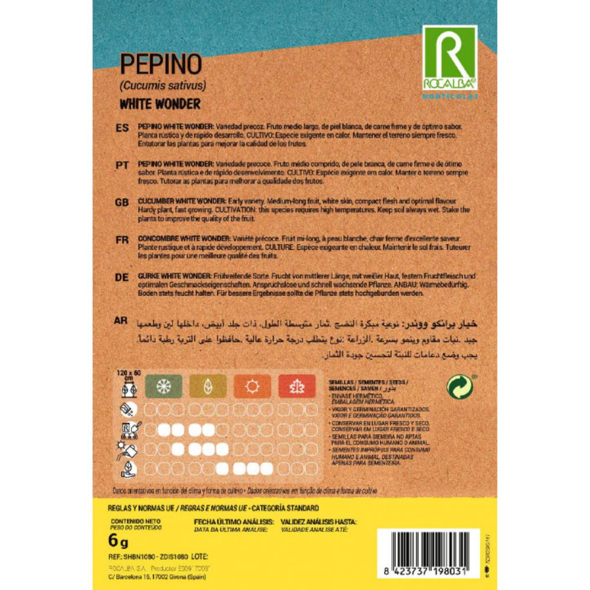 Semillas de Pepino White wonder