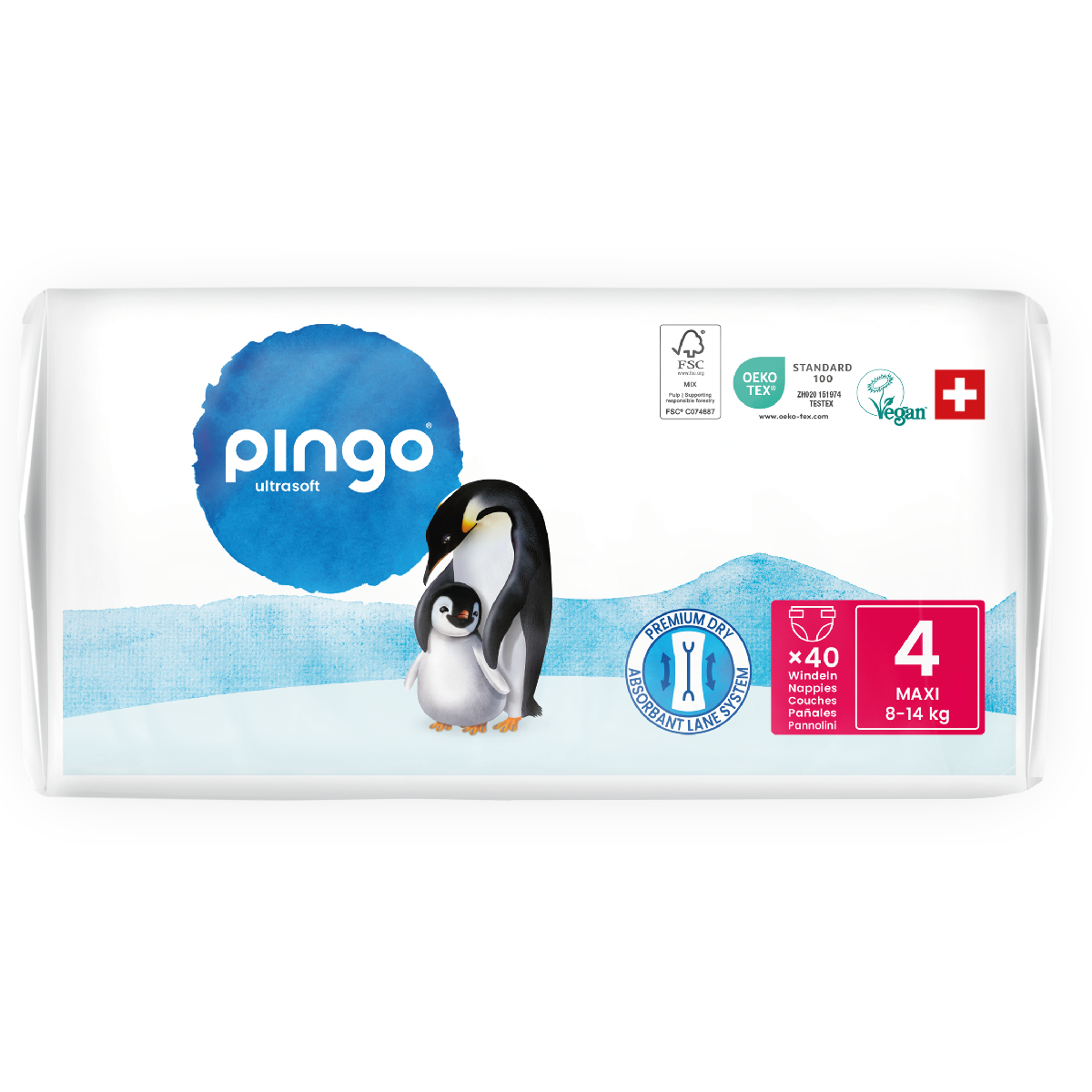 Pañales T4 (8-14kg) Pingo 40 Uds