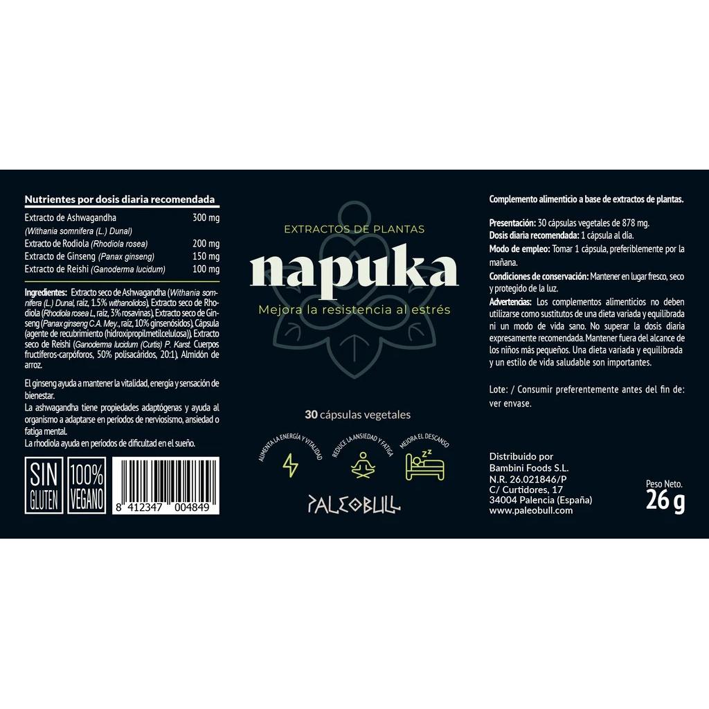 Napuka Adaptógenos Mix Paleobull 30 cáps Napuka 30 cápsulas