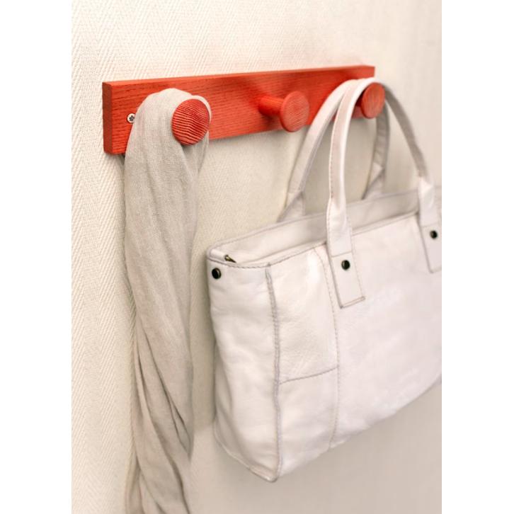 Colgador fresno 3 pomos con textura Lila