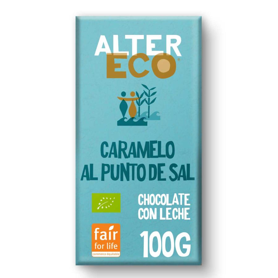 Chocolate con leche y caramelo al punto de sal Bio Altereco 100gr