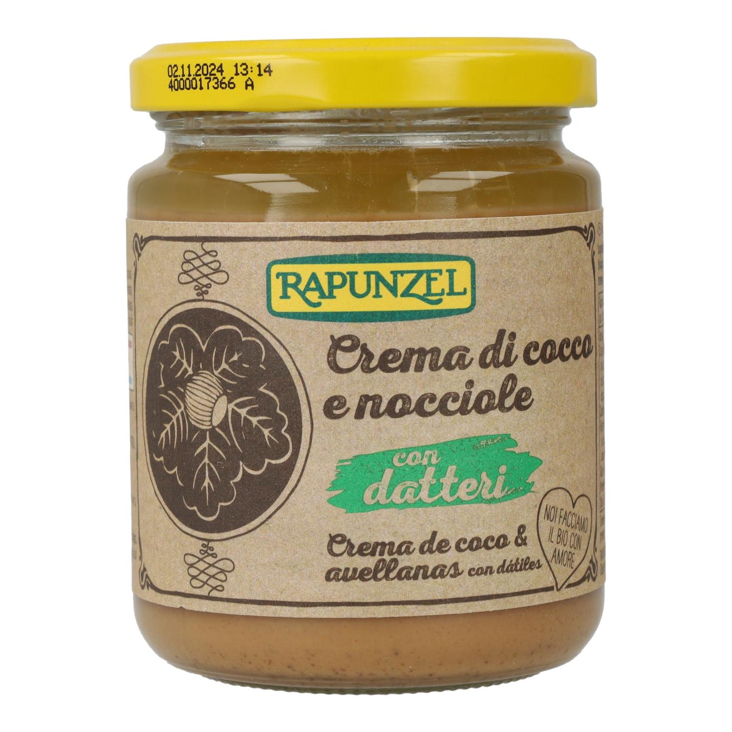 Crema de Coco, Avellanas y Dátiles BIO Rapunzel 250gr