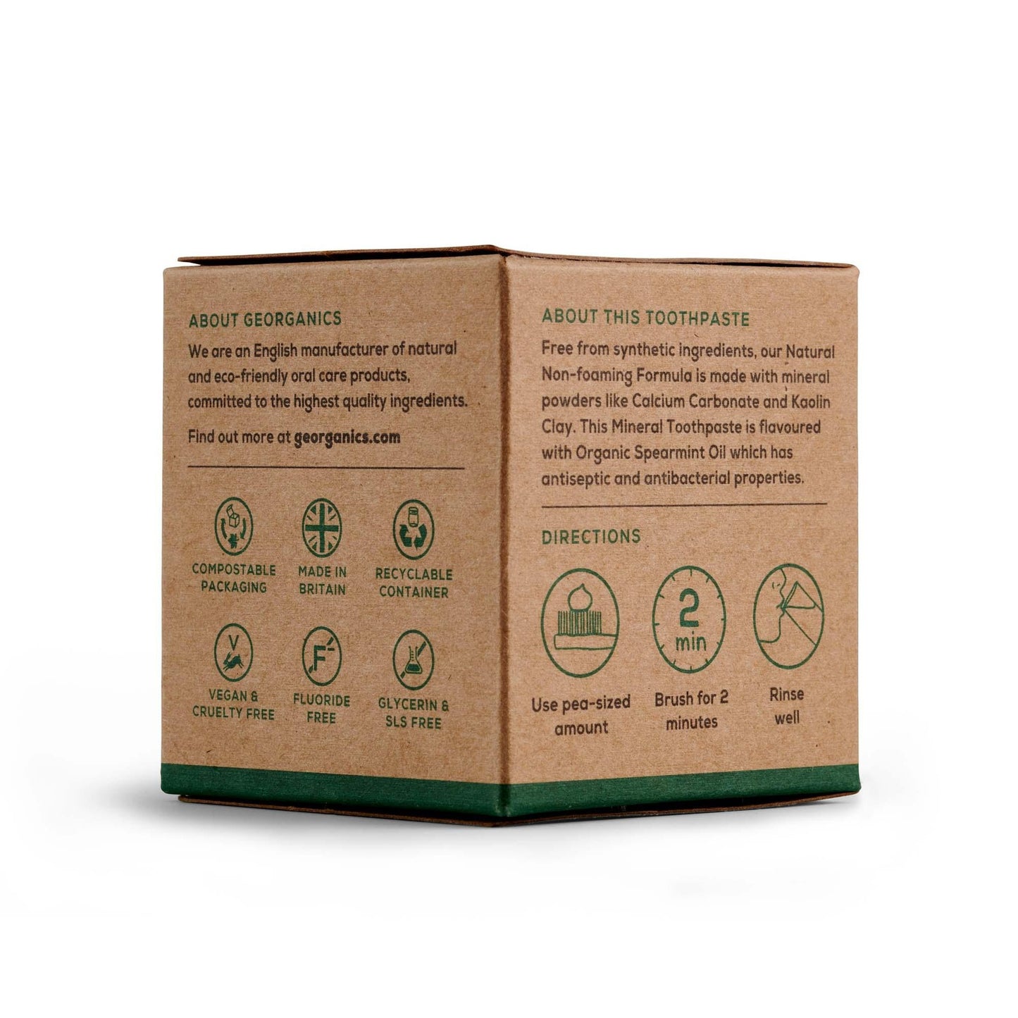 Dentífrico natural Hierbabuena  y Coco Georganics 60 ml