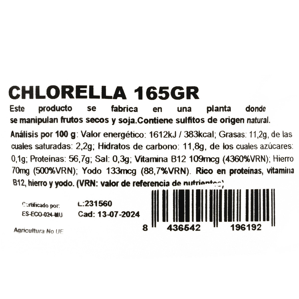 Espirulina en polvo Naturgreen, 175 g.
