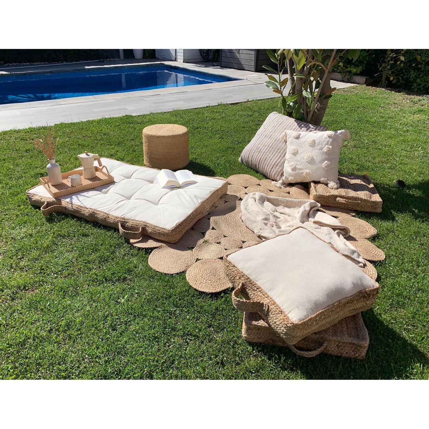 Cojin Palet Yute-Alg 120X80X10 Cm - Ecru
