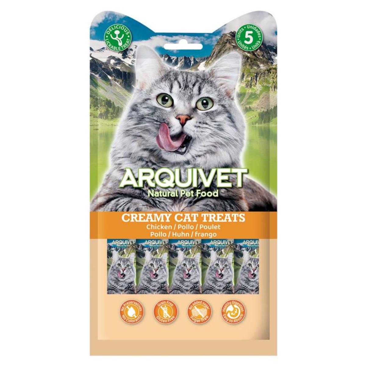 Creamy Cat Treats Snack cremoso de Pollo Arquivet 5x14 g