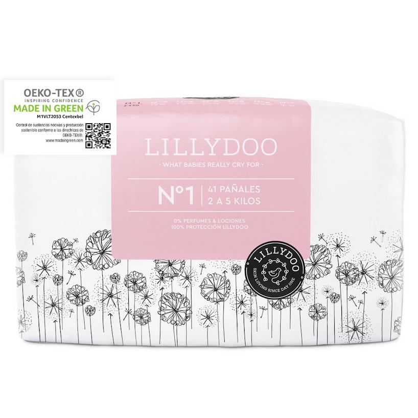 Pañales talla 1 (2-5kg) LILLYDOO 41uds