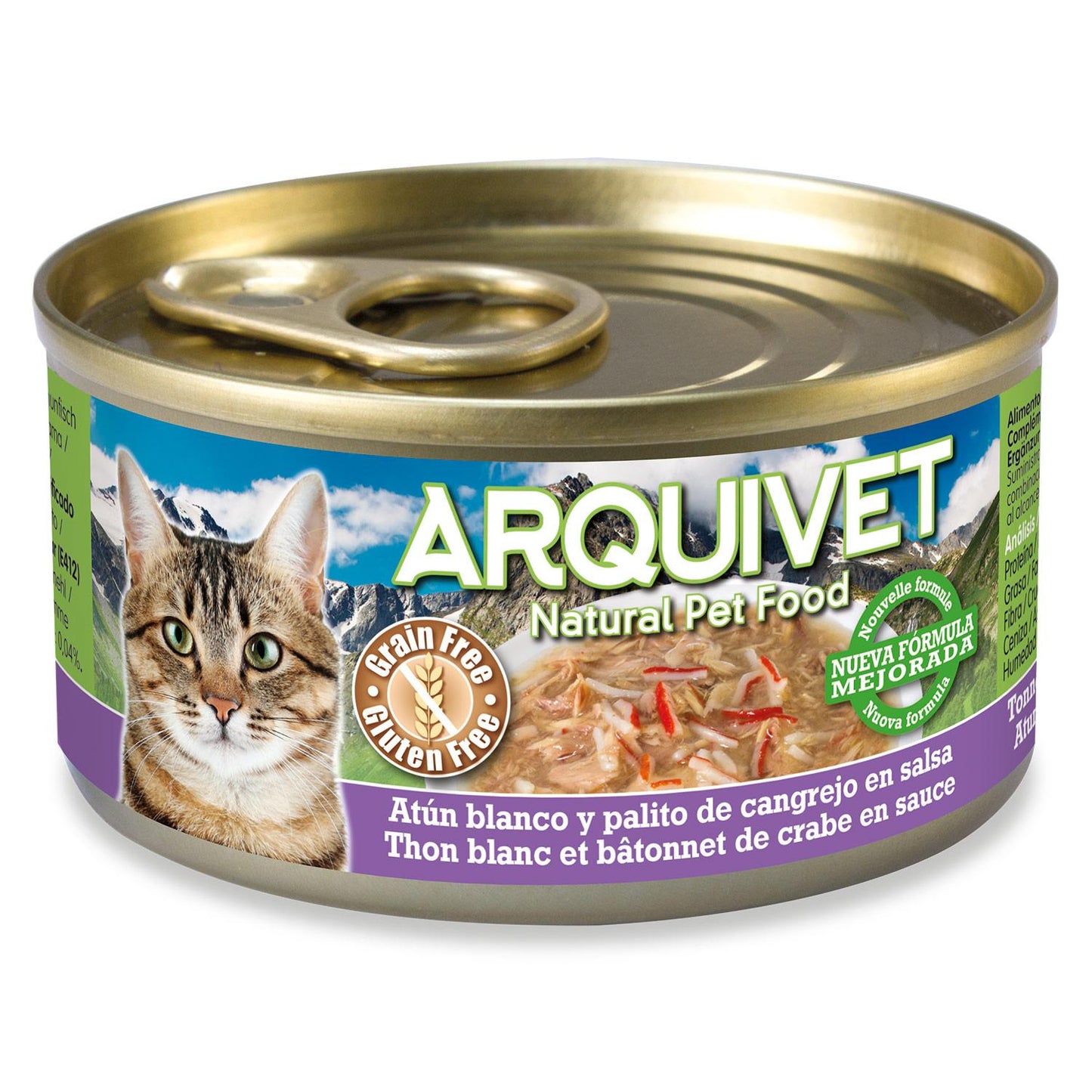 Atún blanco y cangrejo en salsa Arquivet 80 g Comida húmeda para gatos
