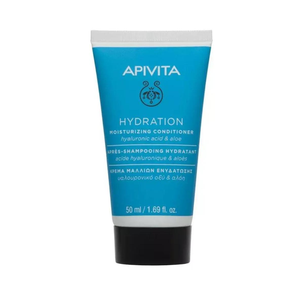 Acondicionador hidratante para todo tipo de cabello con ácido hialurónico y aloe, APIVITA 50 ml