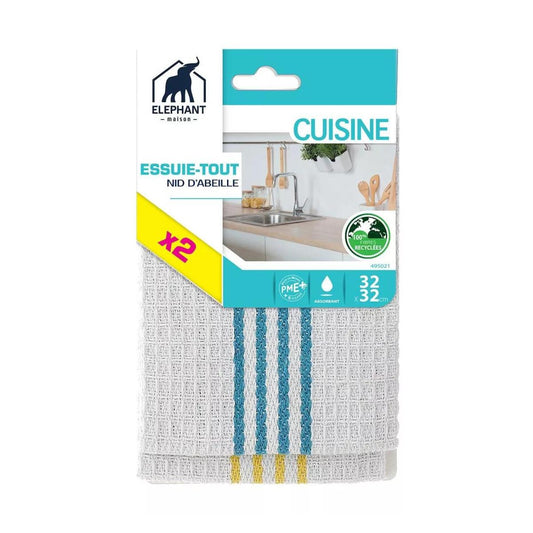 Paño para cocina nido de abeja x 2 Elephant