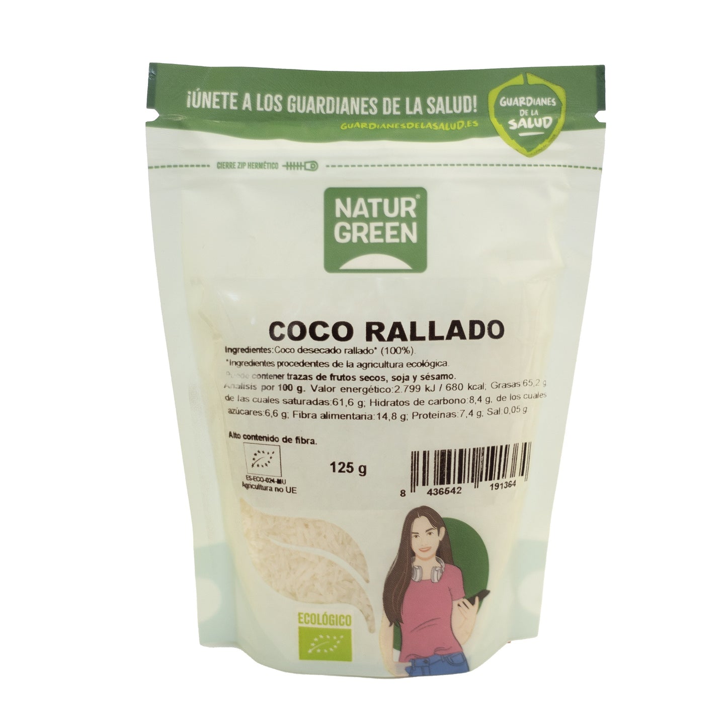 Coco rallado bio Naturgreen 125 g