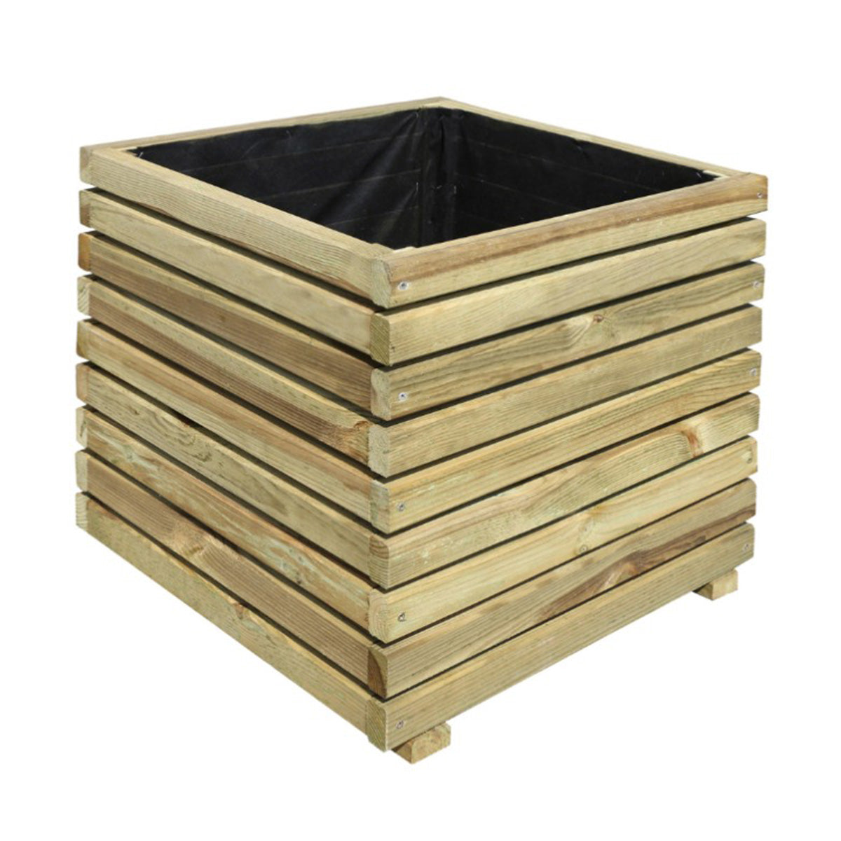 Jardinera de madera cuadrada Kub 60 cm 169 L