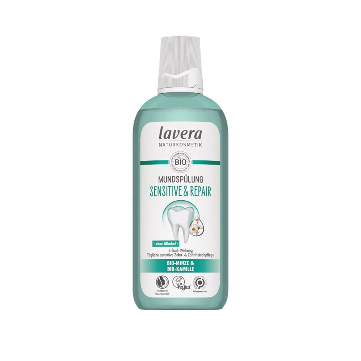 Enjuague bucal sensible y reparador con fluor Lavera 100 ml